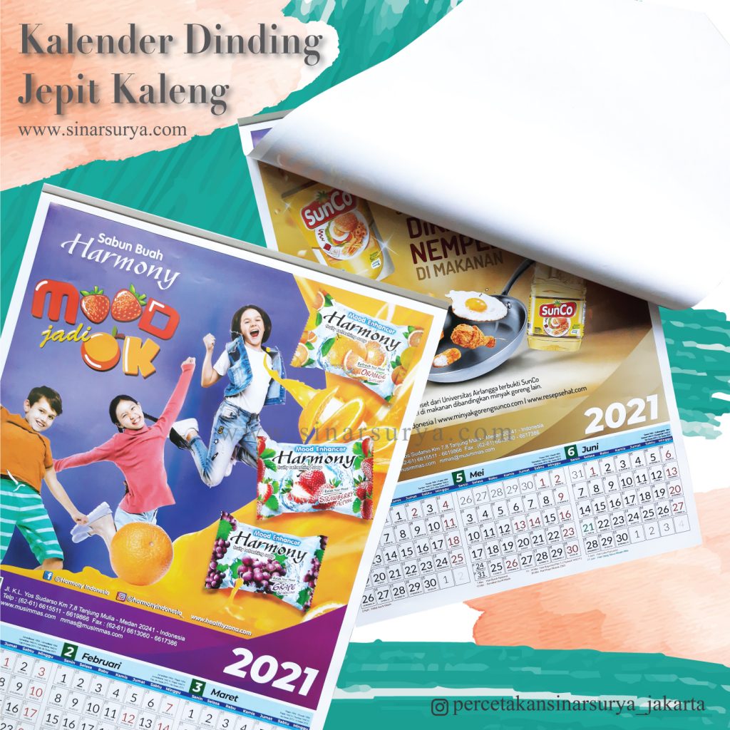 Cetak Kalender, Kalender Dinding, Kalender Jepit Kaleng, Bikin Kalender, Calendar, Kalender, 2021